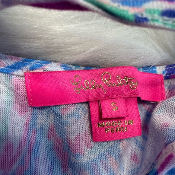 Lilly Pulitzer Billie Ruffled Tank Dress Happy as a Clam Vibrant Patterned Sz S - Picture 3 of 6